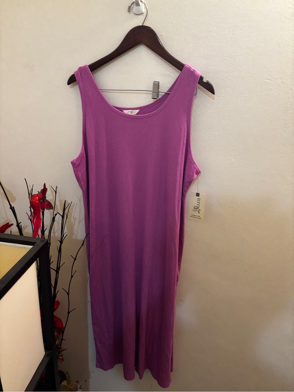 Terra & Sky Ribbed Tank Dress in Berry Purple